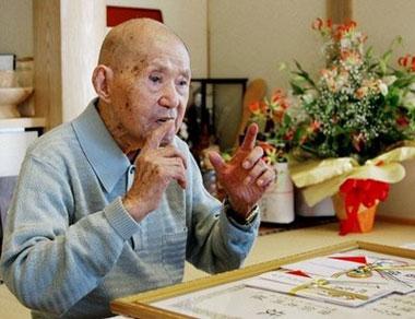 Tomoji Tanabe (pictured last September), the world's oldest man, died at the age of 113, on June 18. Tanabe, who suffered from a chronic heart problem, passed away with his relatives at his bedside.(AFP/File)